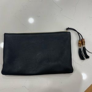 Gucci black leather pouch